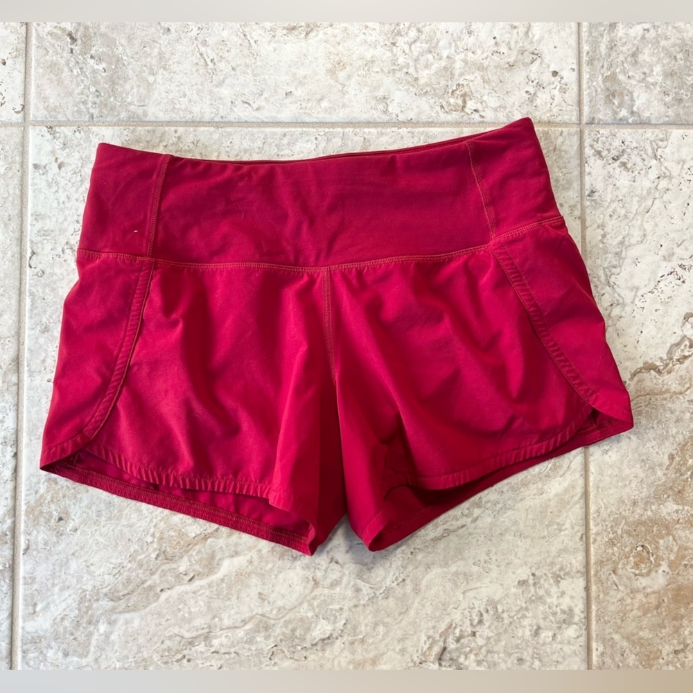 Lululemon Run Times Shorts II 4” Lightweight Low Rise Athletic Pockets Red, 4 - Picture 11 of 12